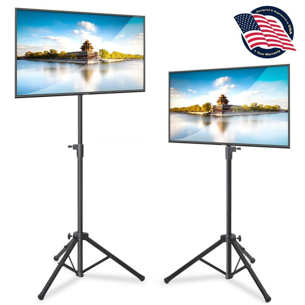 Pyle PTVSTNDPT3215X2 2 Pcs. Tripod TV Stand Portable Flat Panel Television & Monitor TV