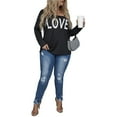 thumbnail image 4 of SCOMCHIC Female Plus Size Blouse off the Shoulder Graphic Tees T Shirt Tops Long Sleeve Black 2XL, 4 of 6