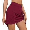 thumbnail image 2 of Kaerm Latin Dance Dress for Women Ruched Side Irregular Swing Skirt Ballroom Samba Tango Salsa Dance Burgundy XXL, 2 of 7