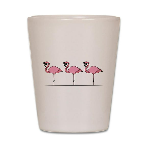 CafePress - Cool Flamingos - White Shot Glass, Unique and Funny Shot Glass