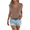 Coffee, variant on EASYBRA Women Sleeveless V Neck Knit Top Button Casual Summer Batwing Lightweight Pullover