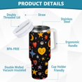 thumbnail image 2 of Yayeee 30oz Stainless Steel Tumbler with Straw and Handle Double-Wall Insulated Travel Water Bottle, Moon Pattern, 2 of 8