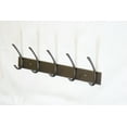 thumbnail image 2 of 18 in Wall-Mounted Hook Rail with 5 Double Coat Hooks, Zinc Alloy, Gun Gray, 2 of 7