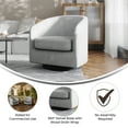 thumbnail image 6 of Emma + Oliver Traditional Foam Solid Print Swivel Barrel Accent Chair, Light Gray, 6 of 14