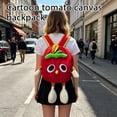 thumbnail image 4 of Cute Cartoon Backpack, Kawaii Tomato Canvas Backpack, Casual Everyday Backpack for Teens Kids School Travel, 4 of 5