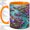 Orange, variant on Amethyst River Coffee Mug, Floral Crystal Art, Calm Daily Tea Sips at Home