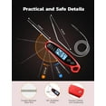 thumbnail image 5 of Babacom Meat Thermometer Digital with Dual Probes Fast Instant Read Food Thermometer Big Backlight Screen & Calibration Kitchen Cooking Oven Thermometer for Oil Candy Jam Water Air Fryer BBQ, 5 of 5