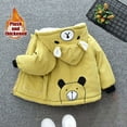 thumbnail image 4 of Atogsazn Toddler Boys Girls Fleece Lined Coat Zip Up Long Sleeve Hooded Jackets Fall Winter Solid Color Clothes B-Yellow 6-8 Years on Clearance, 4 of 5