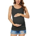 thumbnail image 2 of Yawrut Maternity 4-Piece Tank Tops Sleeveless Ruched Basic Tops Maternity Shirt Vest Mama Clothes, 2 of 8