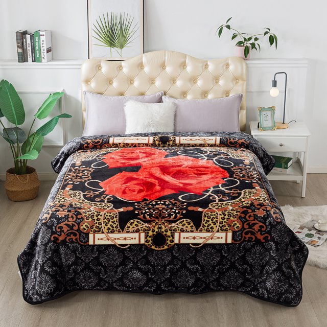 MERRY HOME Luxury Fleece Plush Blanket 4 LB, Korean Mink Blanket Queen 75" x 91" - Super Soft and Warm, Lightweight and Cozy Fuzzy Fleece Blanket for Bed