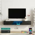 thumbnail image 6 of HIUU Black Floating Entertainment Center Wall Unit,Floating TV Stand for up to 65-inch TVs,Wall Mounted TV Console 256 Color LEDs,Under TVs Stand for Living Room, 6 of 6