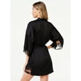 thumbnail image 3 of Sofia Intimates Women's Satin Lace Robe, 3 of 6
