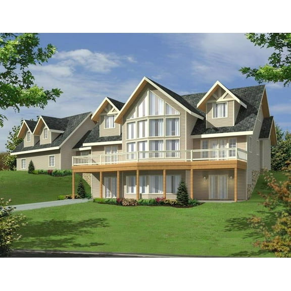 001-3205: Northwest 3 Bed, 3 Bath Luxury Home Plan, 2750 Sq Ft: Full Blueprints with License to Build by Home Plan Marketplace - Lesuto