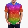thumbnail image 5 of Yiaed Rainbow GlitterPrint Men's Short Sleeve Polo Shirt,Golf Polo for Men Three-Button Golf Shirt Athletic Casual Collared T-Shirt- Medium, 5 of 7