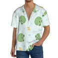 thumbnail image 3 of Fotbe Kawaii Frogs print Short Sleeve Button Down Shirts for Men Casual Summer Beach Wrinkle Free Shirt-Large, 3 of 7