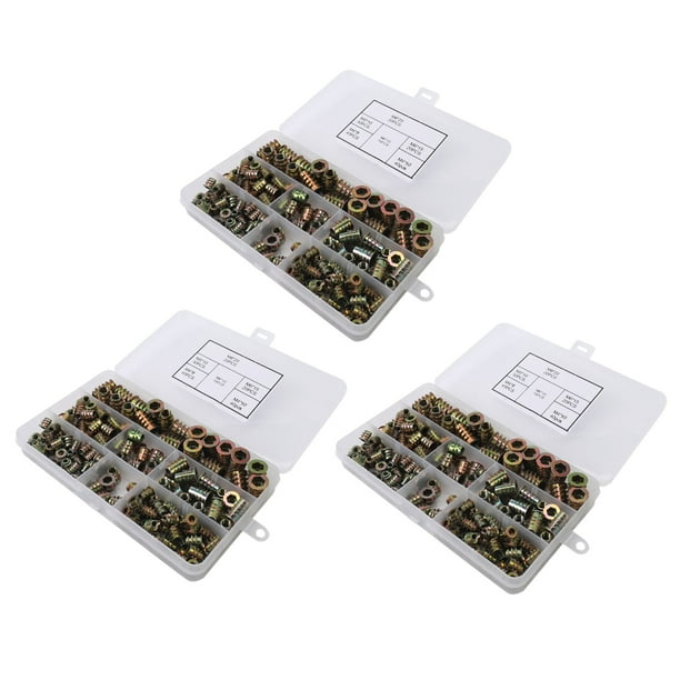 Threaded Inserts Nuts, Wood Insert Assortment Tool Kit, M4/M5/M6/M8 Furniture Screw Inserts Bolt