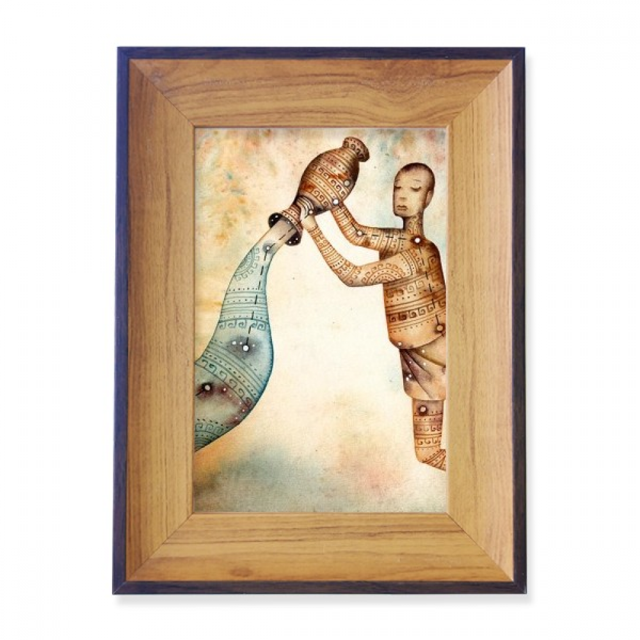 January February Aquarius Constellation Zodiac Photo Frame Exhibition Display Art Desktop Painting