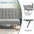 thumbnail image 3 of EBQOSK Sofa Bed with Armrest Two Holders Wood Frame, Stainless Leg, Futon Fabric Gray 1, 3 of 7