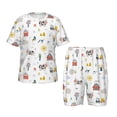 thumbnail image 1 of Fotbe Farm Animals Pijama Estampada de 2 Piezas para Niños – Ropa de Dormir de Manga Corta Cómoda para Niños y Niñas, Camiseta y Shorts de Algodón-Small, 1 of 6