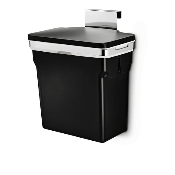 simplehuman 10 Liter / 2.6 Gallon In-Cabinet Trash Can, Heavy-Duty Steel Frame, Black
