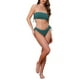 thumbnail image 2 of INSPIRAR CHIC Conjuntos de Bikini de Dos Piezas para Mujeres con Tirantes de Banda y Lazo Lateral, Parte Superior Sin Tirantes y Parte Inferior Triangular, Trajes de Baño en Verde Oscuro, 2 of 5