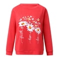 thumbnail image 2 of Women's T Shirts Harajuku Daisy Print O-Neck Loose Tops, 2 of 3