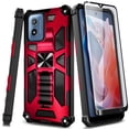 thumbnail image 5 of Nagebee For Motorola Moto g PLAY (2024) Phone Case with Tempered Glass Screen Protector, Full-Body Protective Shockproof [Military-Grade] Built in Kickstand Heavy-Duty (Red), 5 of 6