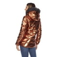 thumbnail image 3 of White Mark Women's Metallic Parka Hooded Jacket, 3 of 6