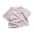 thumbnail image 5 of SGMVNU 2 Pack Girl's Striped Shirt Drop Shoulder Short Sleeve Casual Loose Tee Baby Toddler Kids Summer Outfits, Size 2-3 Years, Light Pink & Light Green, 5 of 9