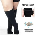 thumbnail image 4 of Plus Size Compression Socks for Women Men 20-30 mmHg 2xl 3xl 4xl , Wide Calf High Tights Long SocksStockings Best Support for Circulation, Running, 4 of 7