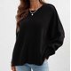 thumbnail image 5 of Suéteres para mujer Suéteres de otoño Cuello redondo Abrigo de moda Top Cuello redondo Suelto Manga larga Abrigo dividido Odeerbi ODB-5, 5 of 9