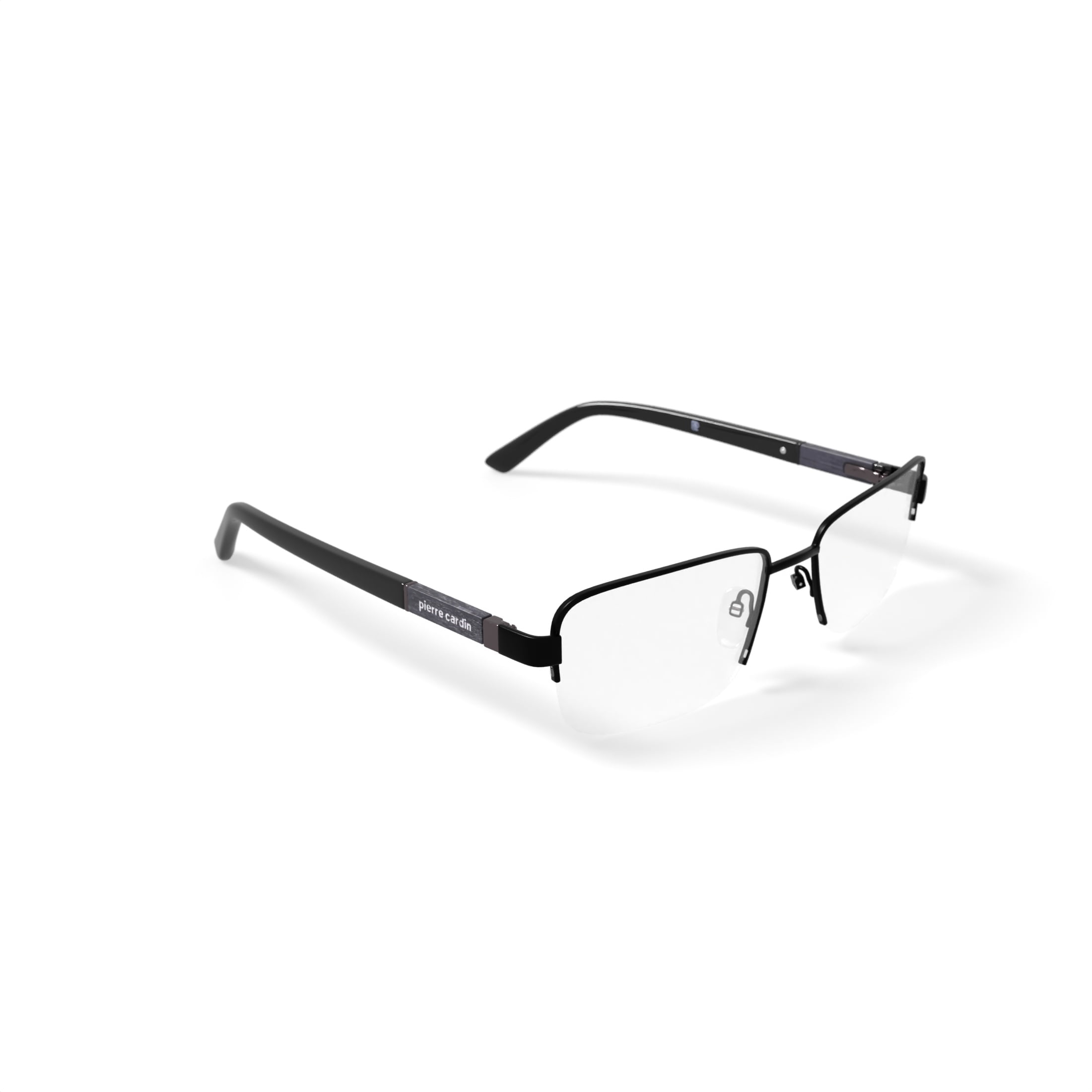 Pierre Cardin Men’s Rectangular Eyeglasses, PC6807, Matte Black, 54-18-140, with Case