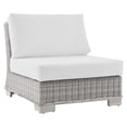 thumbnail image 3 of Modway Conway Outdoor Patio Wicker Rattan 6-Piece Sectional Sofa Furniture Set in Light Gray White, 3 of 4