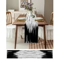 Black Oil Painting Abstract Texture Table Runner Wedding Coffee Table