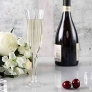 Efavormart 12 Pack - 6 oz - Plastic Champagne Flutes Disposable - Clear - Flared Design - Detachable Clear Base for Weddings, Birthdays, Parties, Receptions, Banquets, Baby Showers, Drinkware, Event