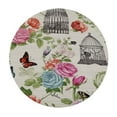 thumbnail image 2 of ONETECH Spring Summer Floral Round Tablecloth Vintage Flower Butterfly Bird Table Cloth Elegant Rustic Farmhouse Polyester Table Cover Round Outdoor Tablecloth Decorative For Kitchen Dining Party, 2 of 7