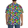 thumbnail image 5 of Disketp Men's Hawaiian Colorful Easter Eggs1 Print Shirts Button Down Holiday Beach Shirts-3X-Large, 5 of 7