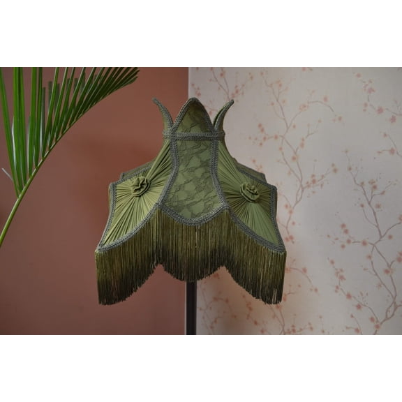 BespokeByNikita Victorian Green Lotus Lamp Shade