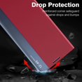 thumbnail image 2 of Smart Clear View Flip Phone Case Leather Kickstand Cover for Samsung Galaxy S21 Ultra (Red), 2 of 4