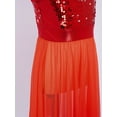 thumbnail image 7 of Haitryli Girls Liturgical Worship Praise Dance Tunic Dresses Lyrical Contemporary Dancewear Shiny Sequins Bodice Dress Red 14, 7 of 7