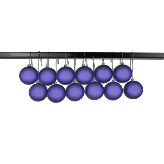 12 Pack 80mm 3" Matte Purple Ball Ornament UV Coated with Wire
