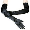 thumbnail image 1 of NETSENG Ladies Evening Gloves 54cm Long Black Satin Finger Gloves, 1 of 7