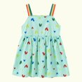 thumbnail image 1 of Vestido lencero con estampado de arcoíris y corazones dulces sin mangas para niñas pequeñas, 1 of 8