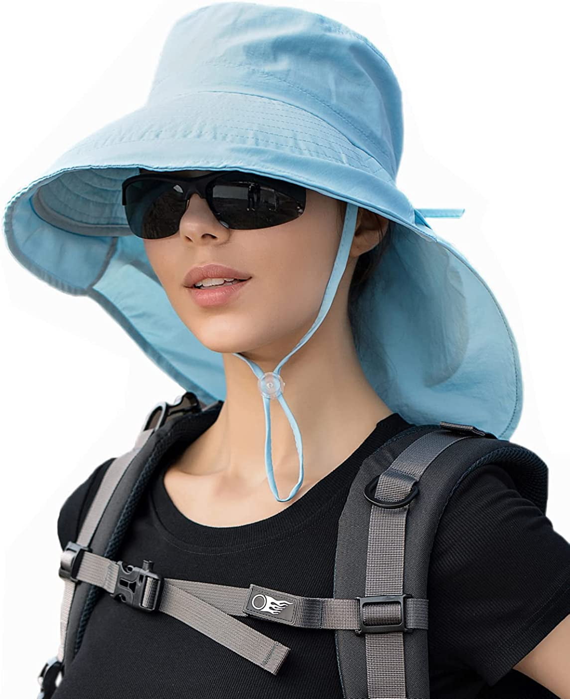 MAMOWEAR Womens Sun Hat with Ponytail Hole, UPF 50+ Wide Brim Hiking