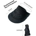 thumbnail image 2 of Dalrosia Straw Visor Hat for Women Adjustable Foldable Beach UV Sun Protection Packable Hats, Wide Brim, Allowing A Ponytail or Braid, 2 of 6