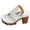 White, variant on Rokment Platform Dressy Flip Flops for Women Ladies 2026 Fashion Casual Leather Buckles Ankle Strap Chunky Lug High Heels Comfortable Arch Support Dress Sandals Black Size 6.5
