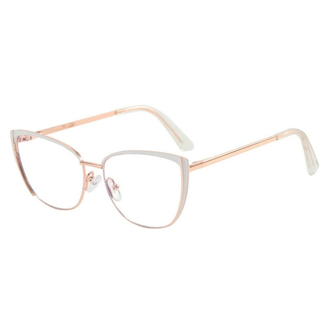 Sunglasses Metal Cat Eye Blue Light Blocking Flat Lens Travel Friendly Durable Painted Finish
