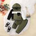 thumbnail image 3 of SILVERCELL Toddler Baby Boy Girl Sweatsuit Color Block Long Sleeve Sweatshirt Top and Solid Color Pants 2PCS Outfits, 3 of 11
