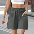 thumbnail image 6 of Taqqpue Women's High Waisted Athletic Running Shorts with Side Pockets,Workout Gym Sweat Shorts Casual Solid Color Drawstring Shorts with Pockets, 6 of 9