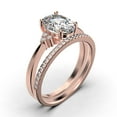 thumbnail image 3 of Dazzling Minimalist 2.00 Carat Oval Cut Diamond Moissanite Engagement Ring, Classic Wedding Ring, One Matching Band in 10k Solid Rose Gold, Gift For Loveria, Promise Ring, 3 of 4